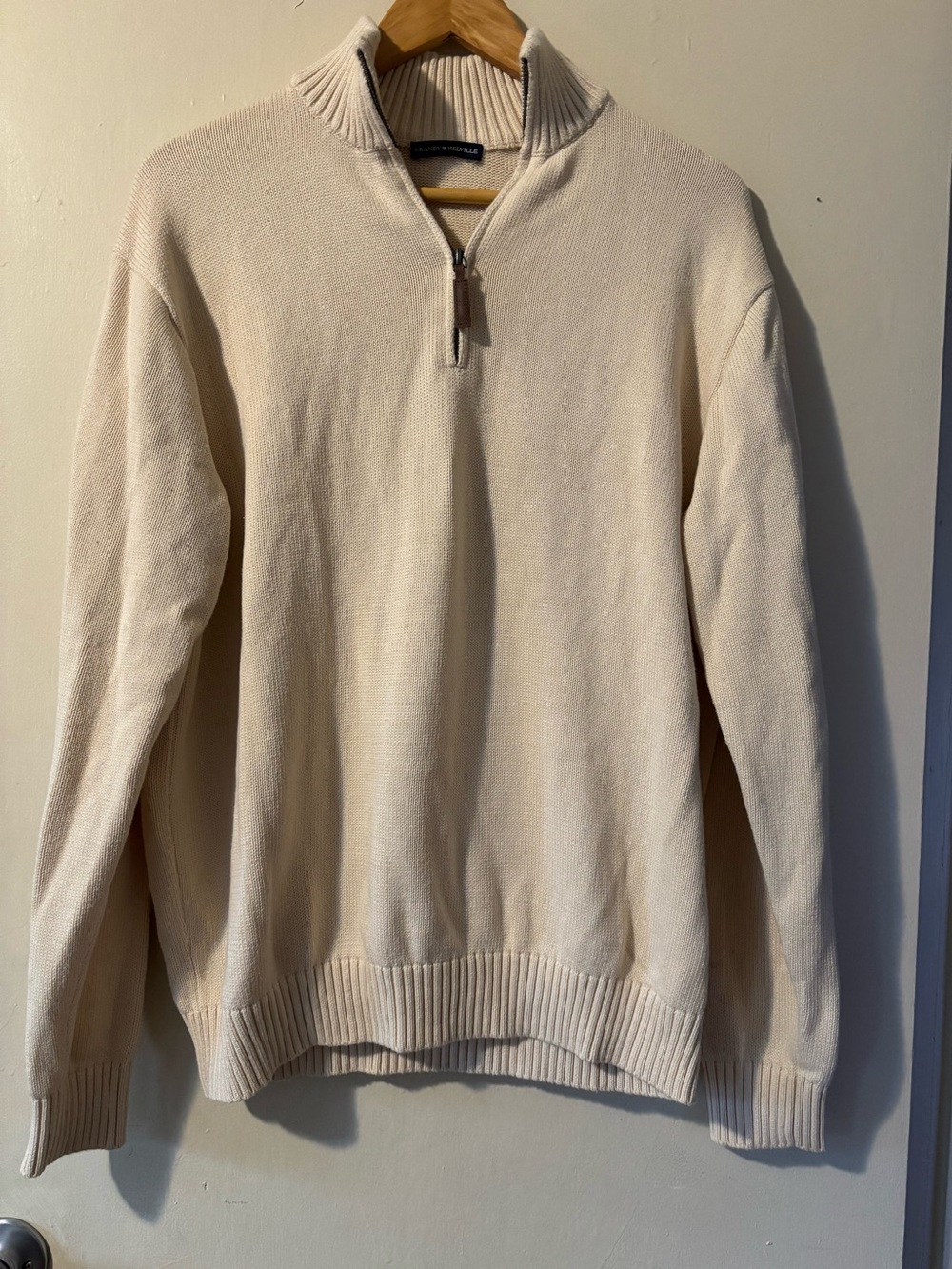 Brandy Melville Cream Half-Zip Turtleneck Sweater